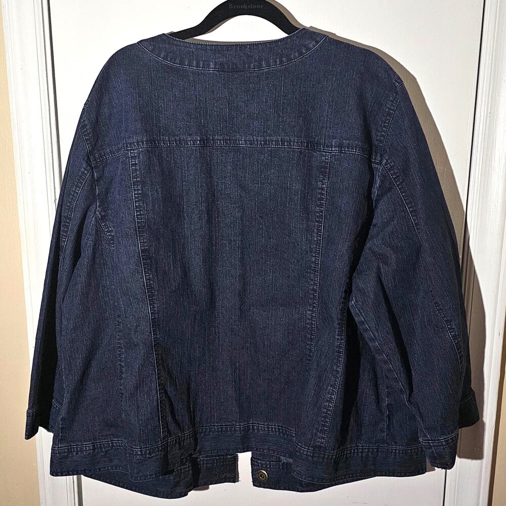 Ruby Rd Flower Button Jean Jacket Size 22w Ramie … - image 5